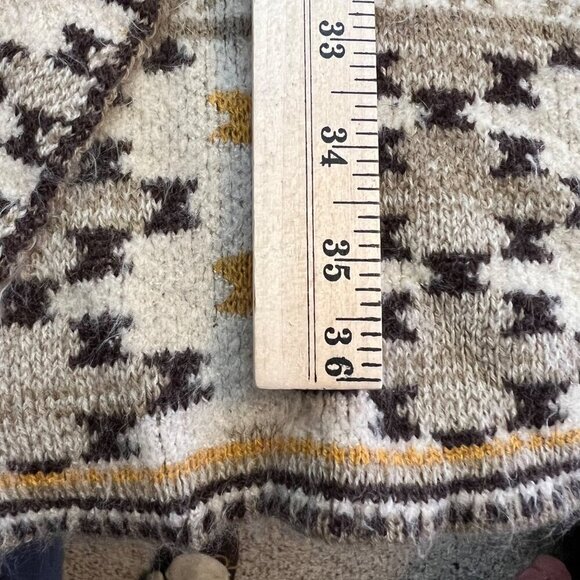Max Sport Long Leopard Fair Isle Cozy Festival Open‎ Front Cardigan Sweater L - Picture 7 of 9